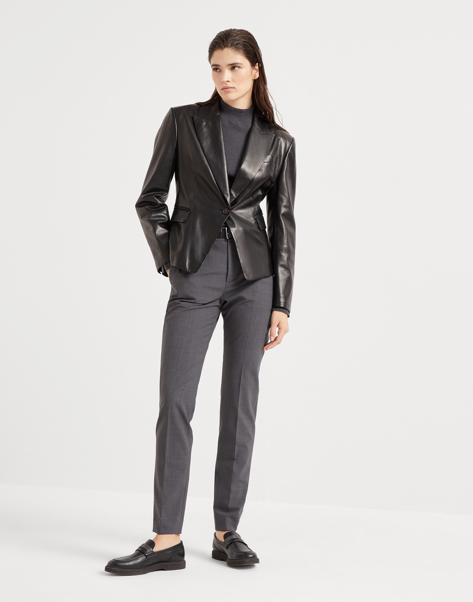Tropical luxury wool cigarette trousers with monili - 4