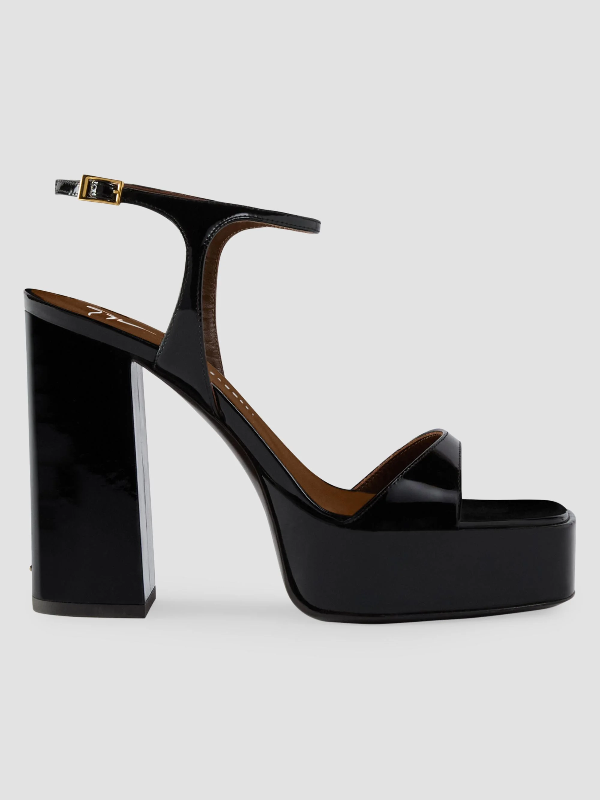 Women's Mya 90MM Patent Leather Platform Sandals - Nero - 1