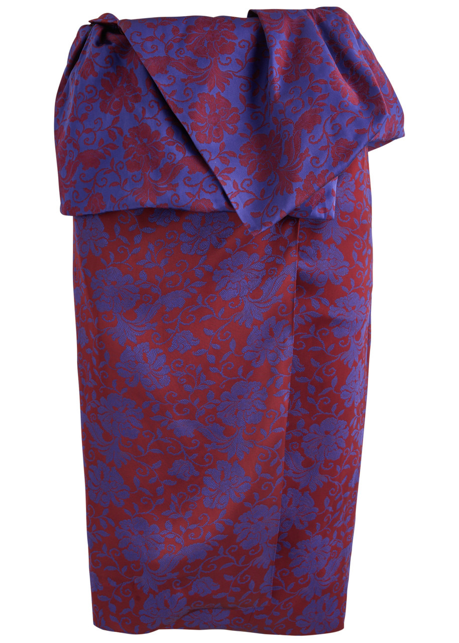 Dries Van Noten Santi Floral-jacquard Satin Midi Wrap Skirt - 1
