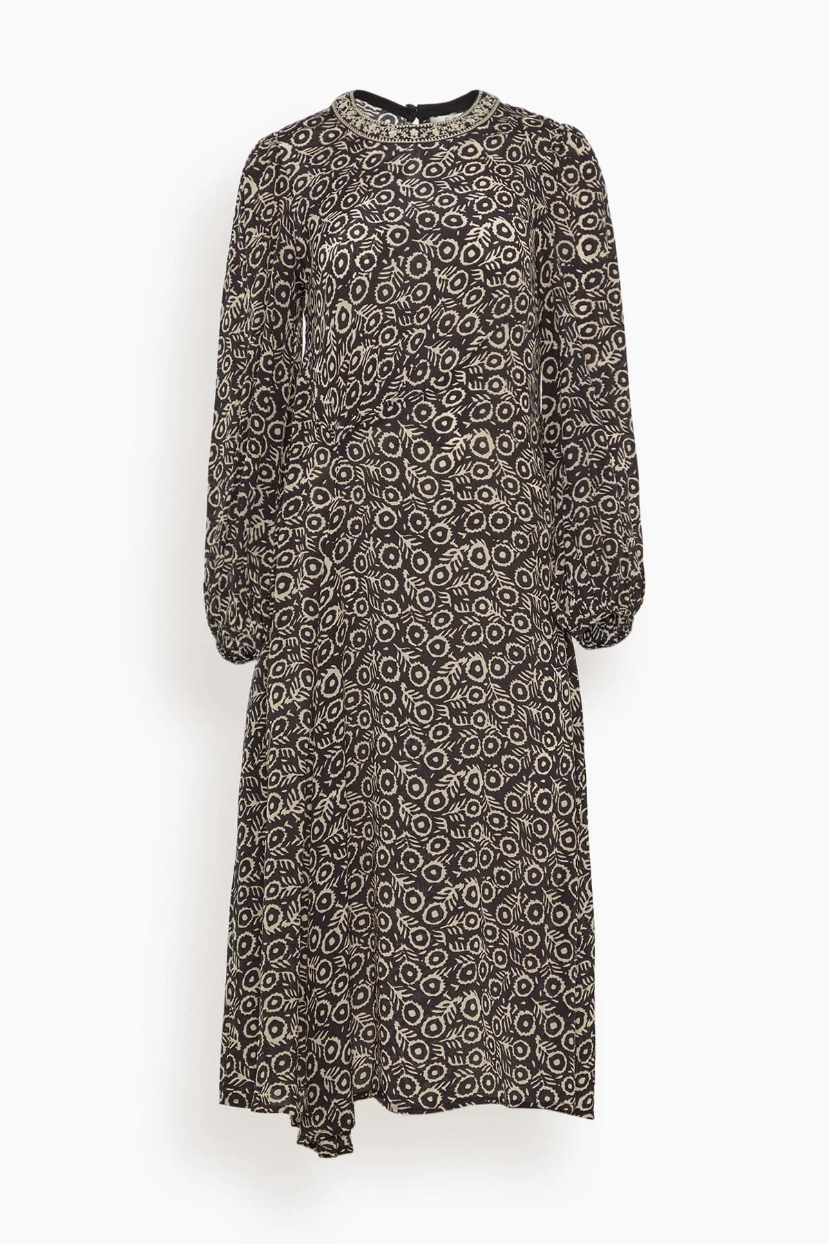 Emmeline Print Long Sleeve Midi Dress in Multi - 1