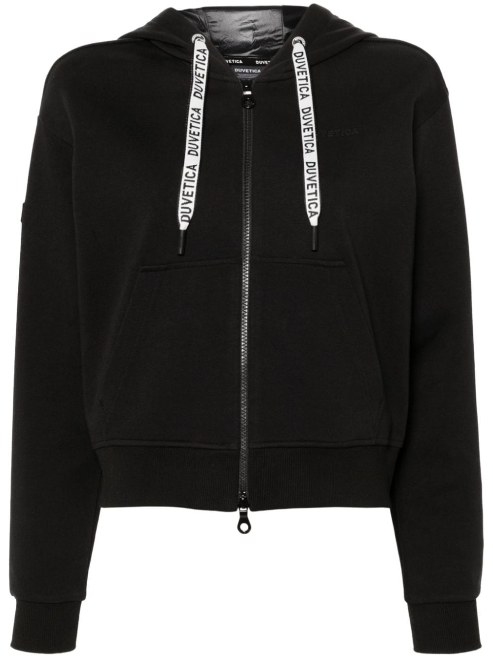 rubberised-logo zipped hoodie - 1