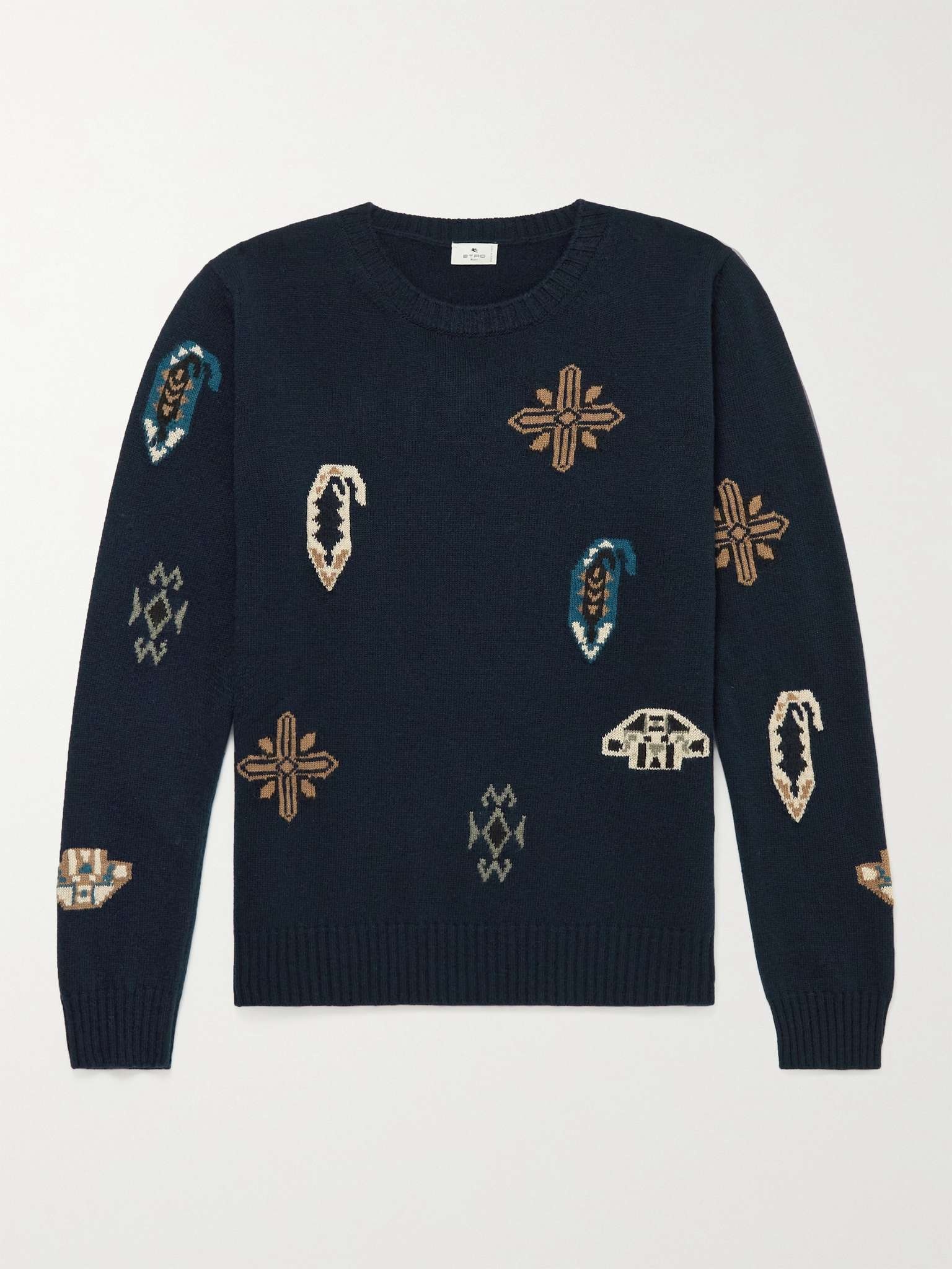 Intarsia Wool and Cotton-Blend Sweater - 1