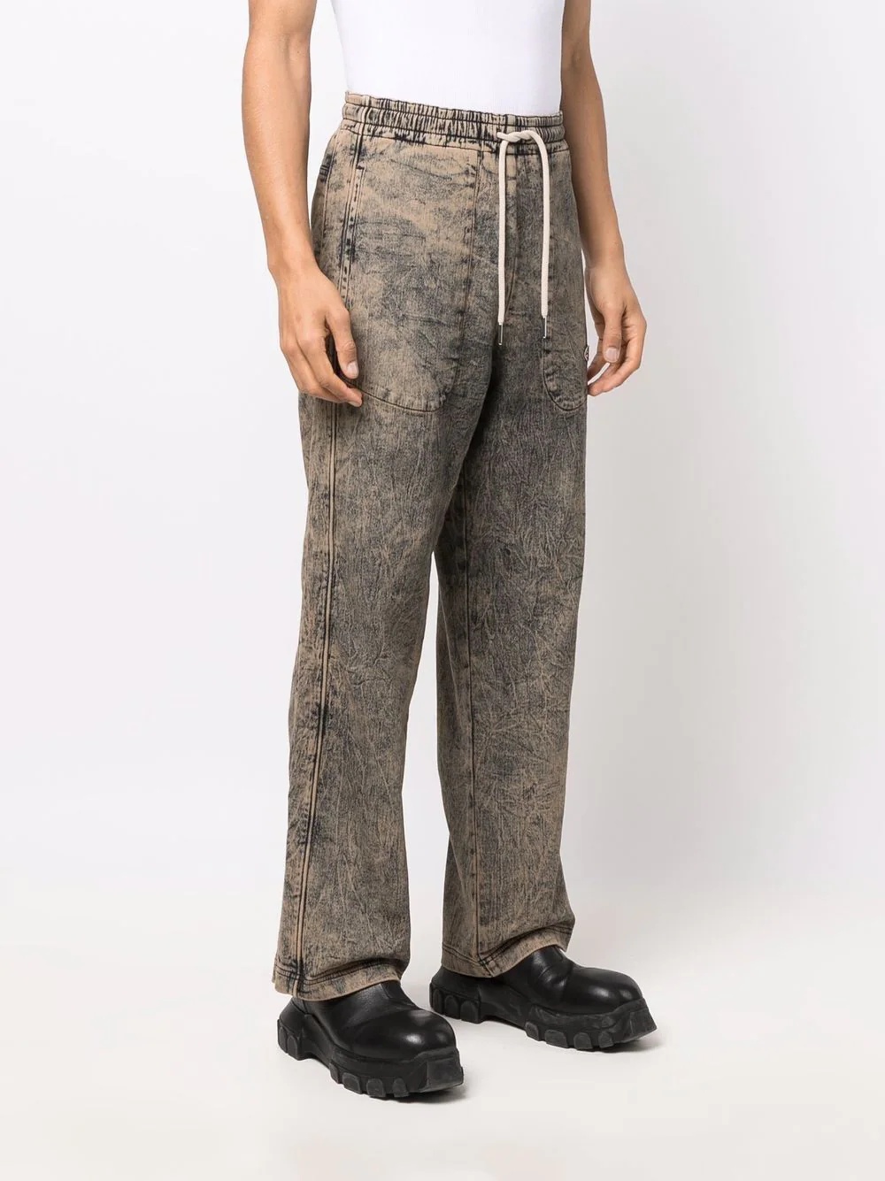 acid-wash straight-leg trousers - 4