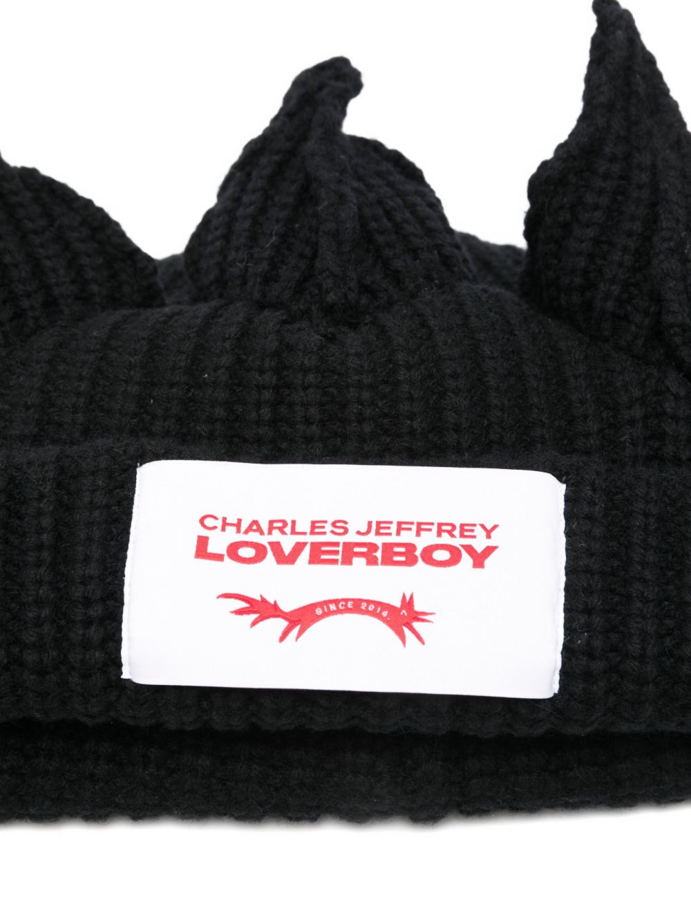 crown-detail beanie hat - 2