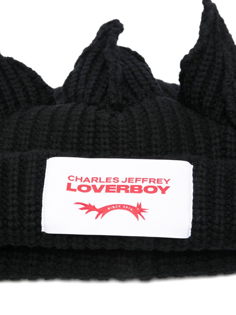 CHARLES JEFFREY LOVERBOY crown-detail beanie hat outlook