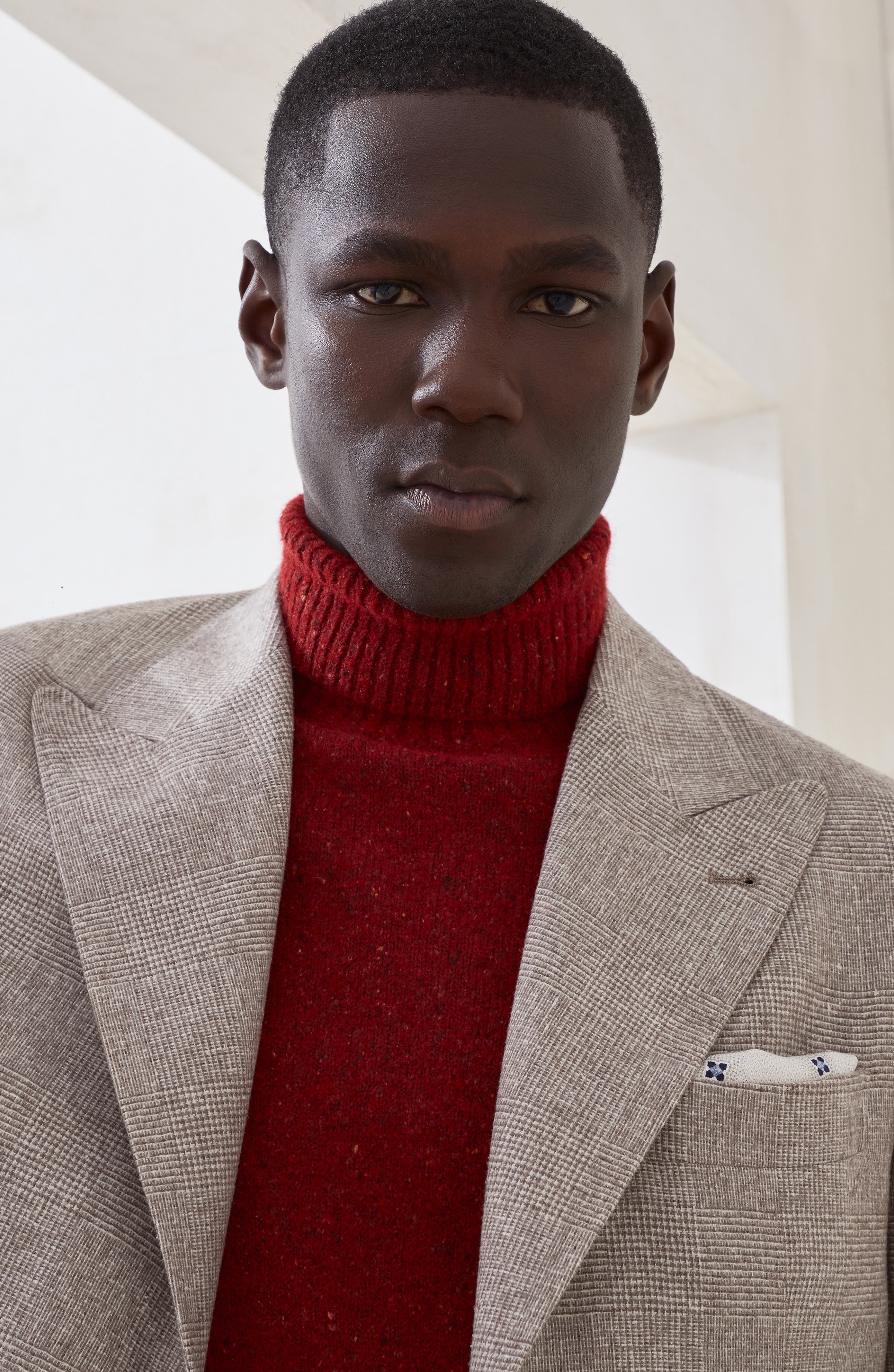 Brunello Cucinelli Prince of wales blazer in Bark at Nordstrom - 4
