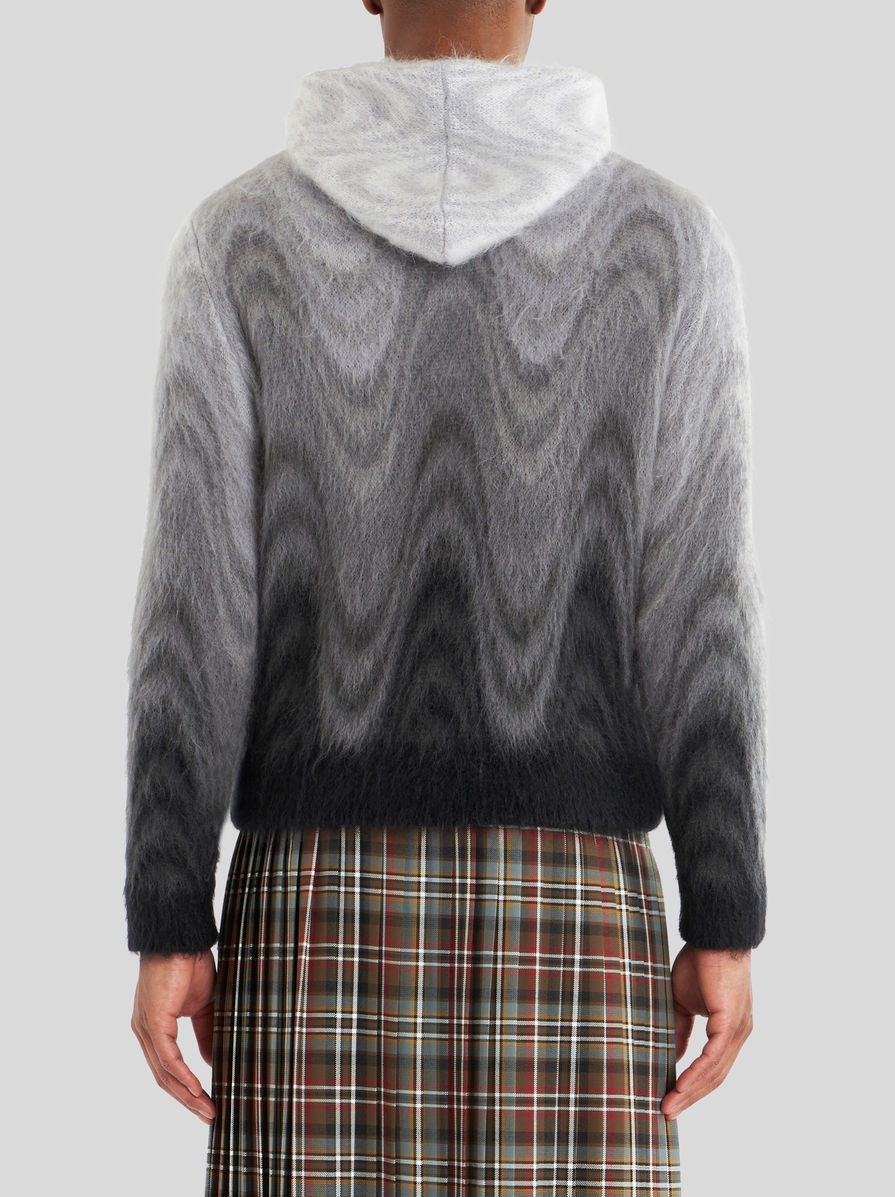SWEATSHIRT WITH KNITTED HOOD IN JACQUARD - 4