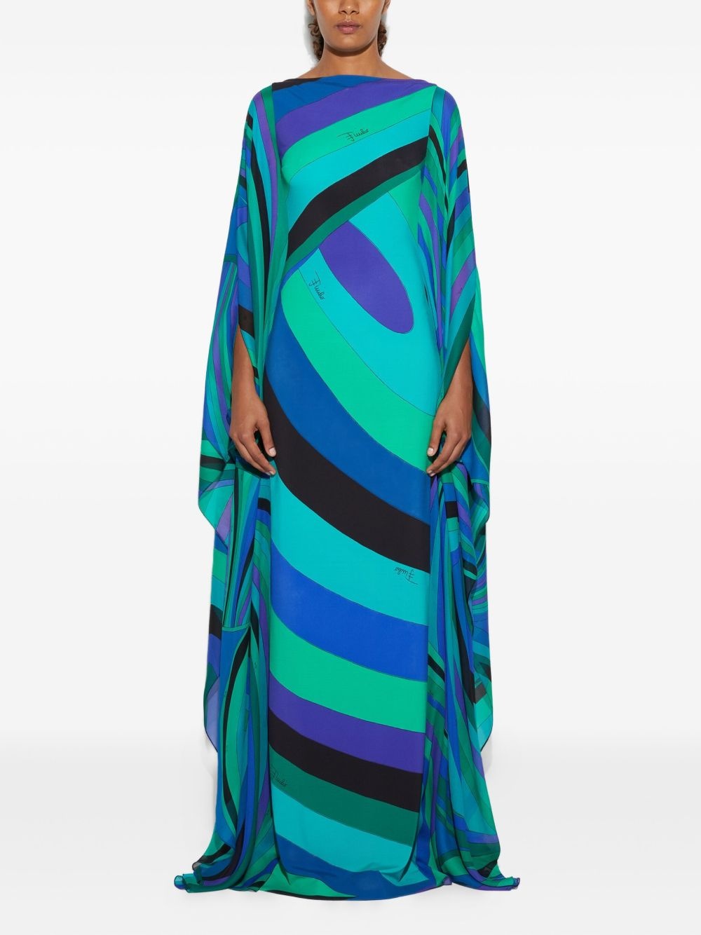 Iride-pattern long dress - 2