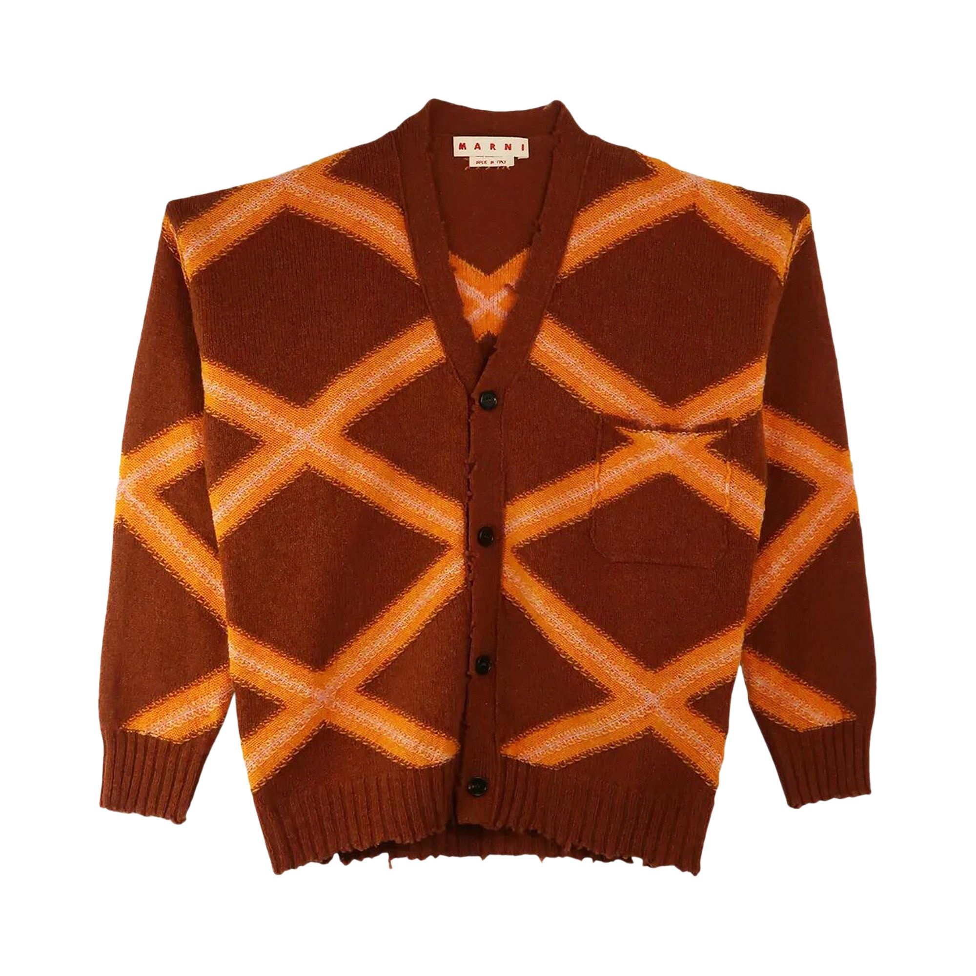 Marni Intarsia Argyle Cardigan 'Nougat' - 1