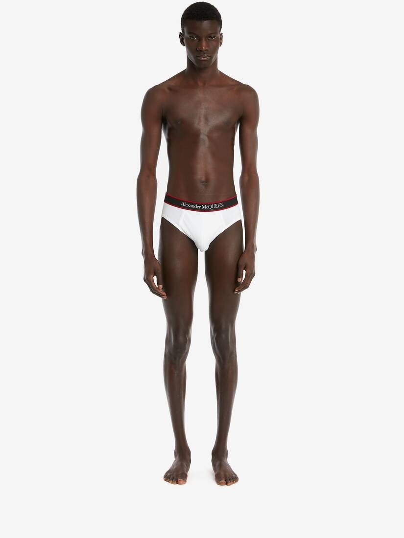 Selvedge Slip in White/red - 2