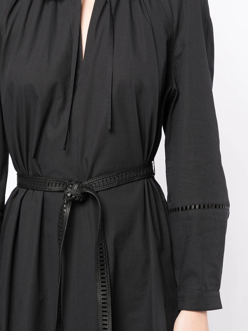 belted midi shirt dress - 5