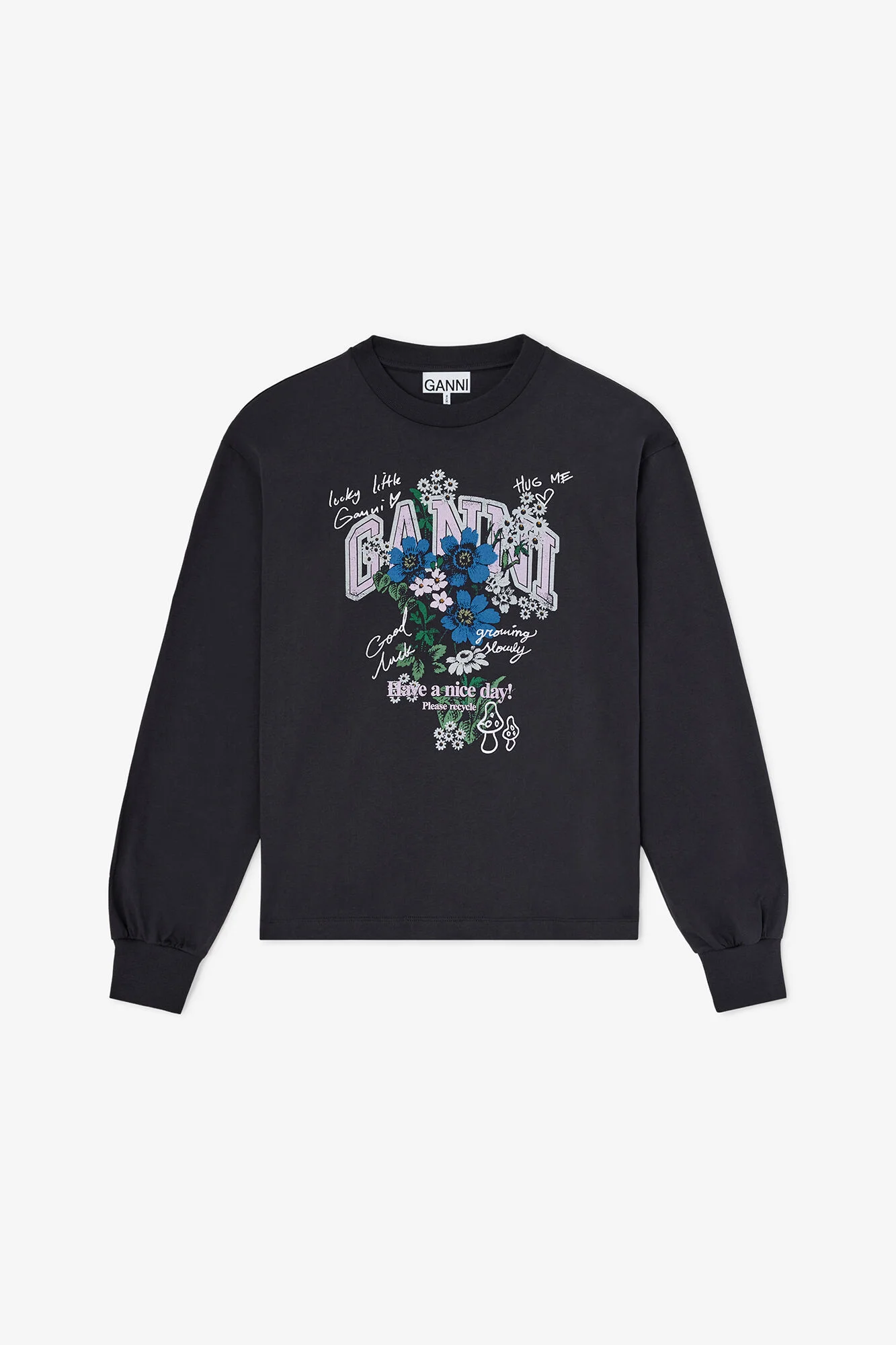 LONG-SLEEVE T-SHIRT WITH FLOWERS - 1