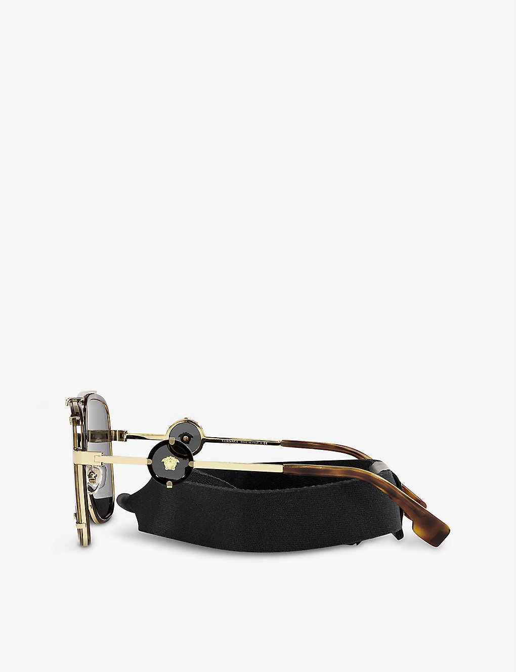 VE2233 logo-engraved tortoiseshell-print aviator sunglasses - 6