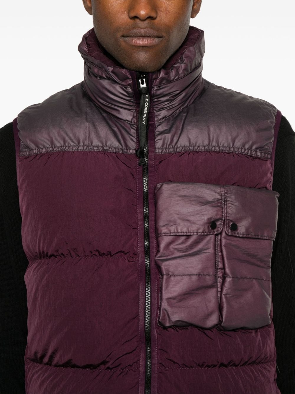 Lens-detailed quilted gilet - 5