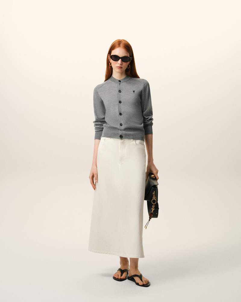 AMI Paris GREY WOOL CREWNECK AMI DE COEUR CARDIGAN outlook
