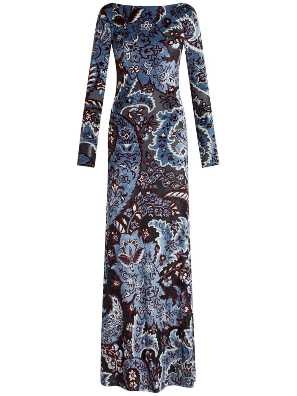 paisley-print crepe maxi dress - 1