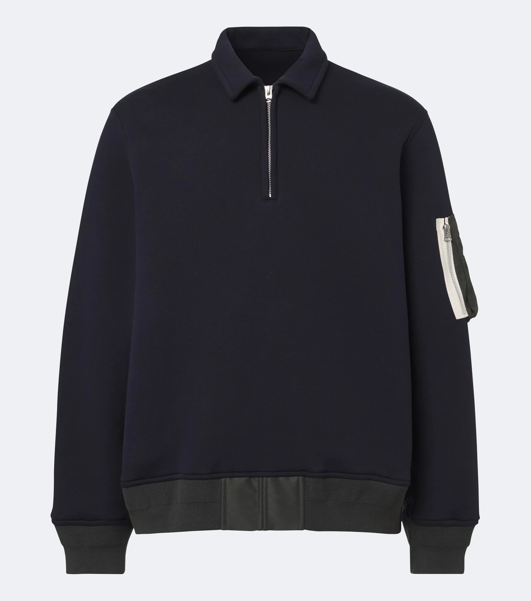 Cotton-blend polo sweatshirt - 1