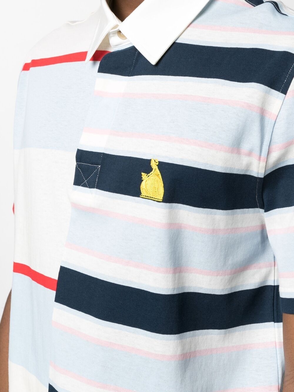 Rugby patchwork striped polo shirt - 5