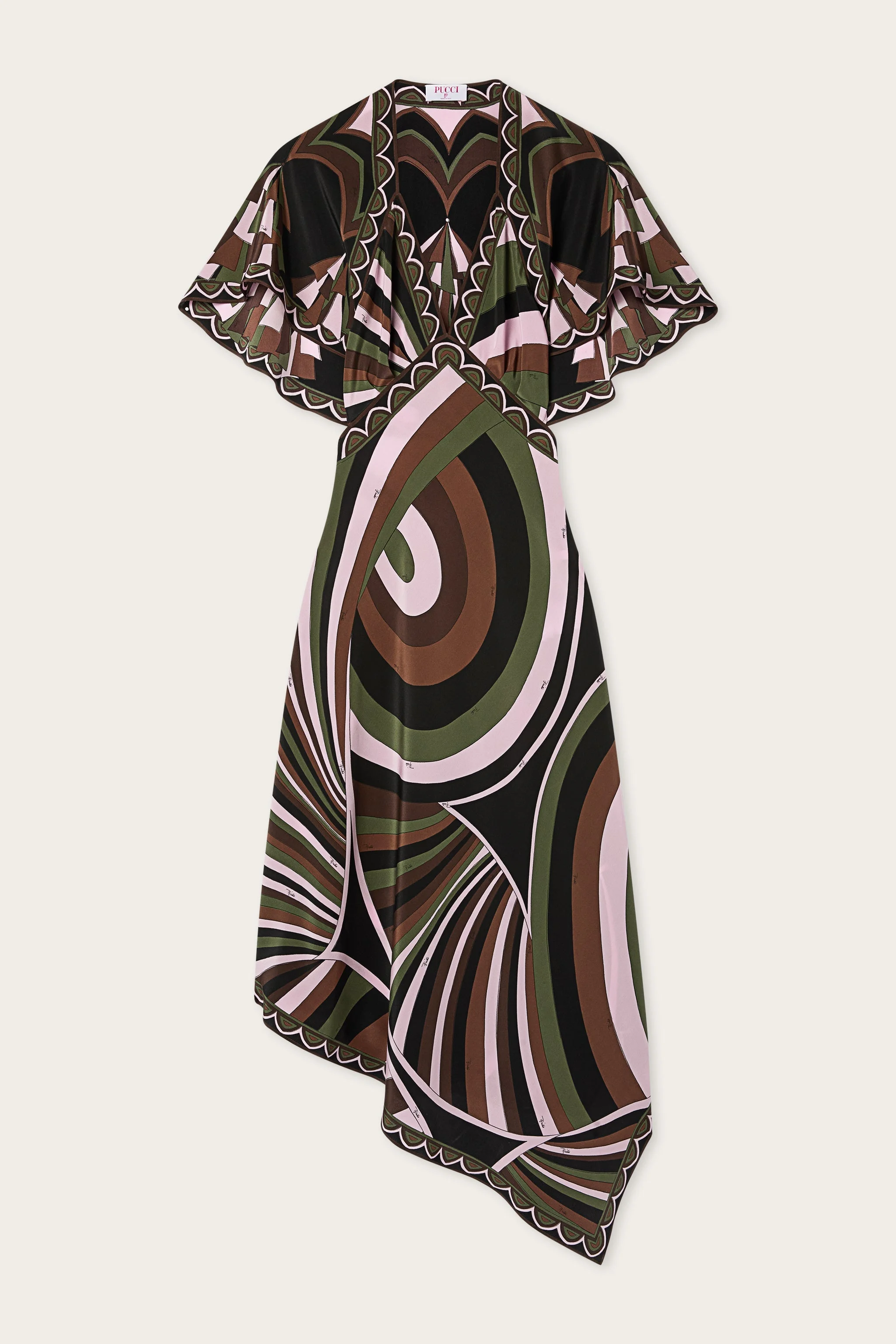 IRIDE AND BAIADERA PRINT CRÊPE DE CHINE DRESS - 1