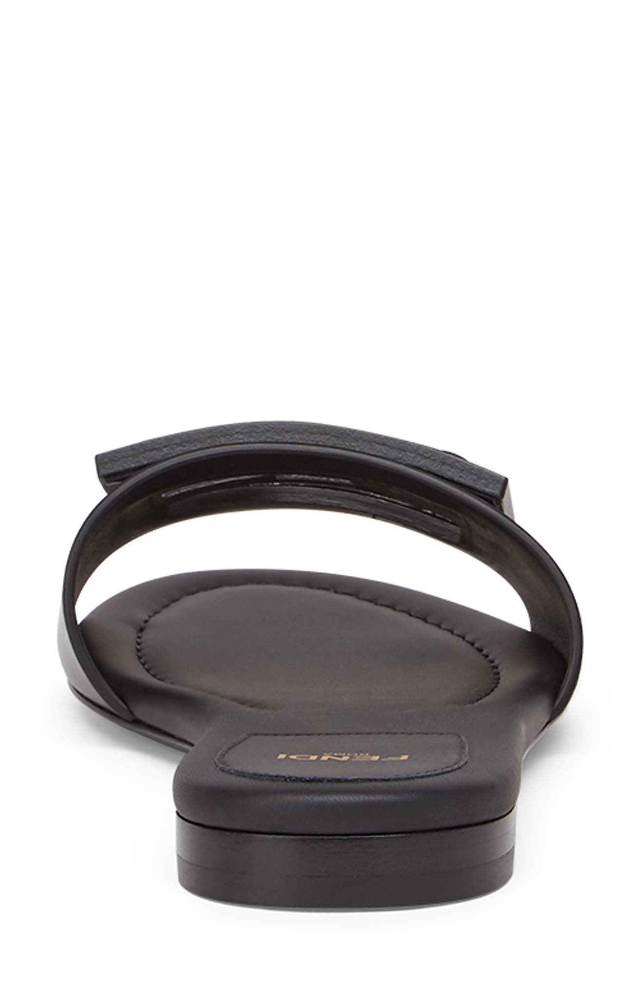 Fendi Signature Logo Slide Sandal in Black at Nordstrom - 4