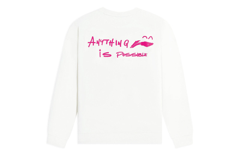 Li-Ning Li-Ning Anything Is Possible Graphic Sweatshirt 'White' AWDSF71-1 outlook