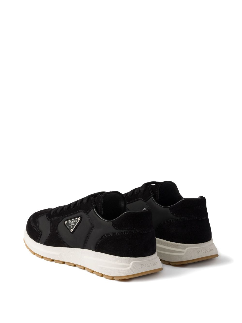 triangle-logo panelled sneakers - 3