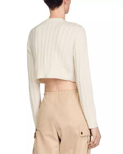 Sandro Elina Cable Knit Cropped Cardigan outlook