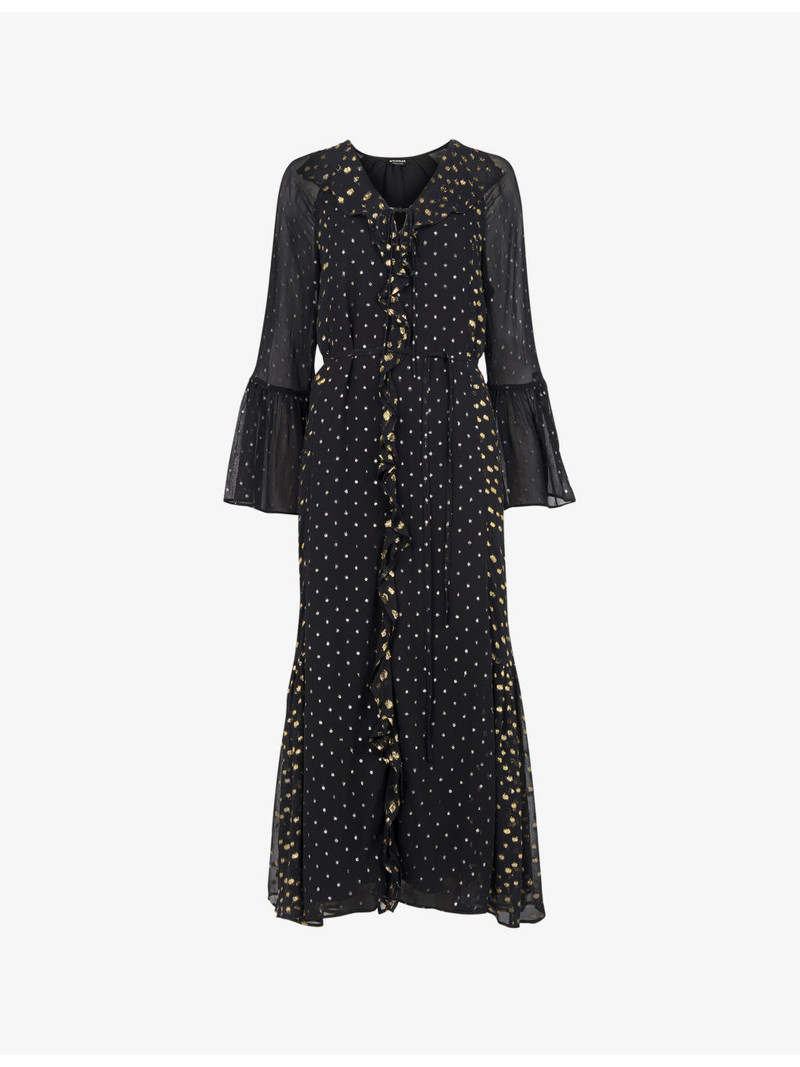 Metallic Dot-Print Woven Midi Dress 1