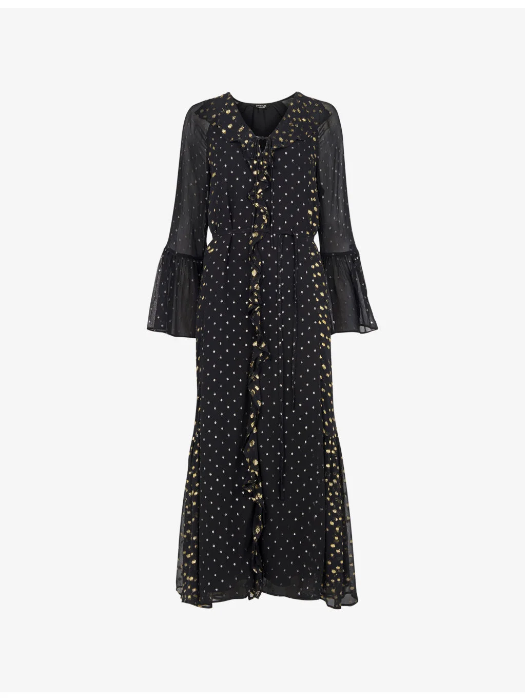 Metallic Dot-Print Woven Midi Dress - 1