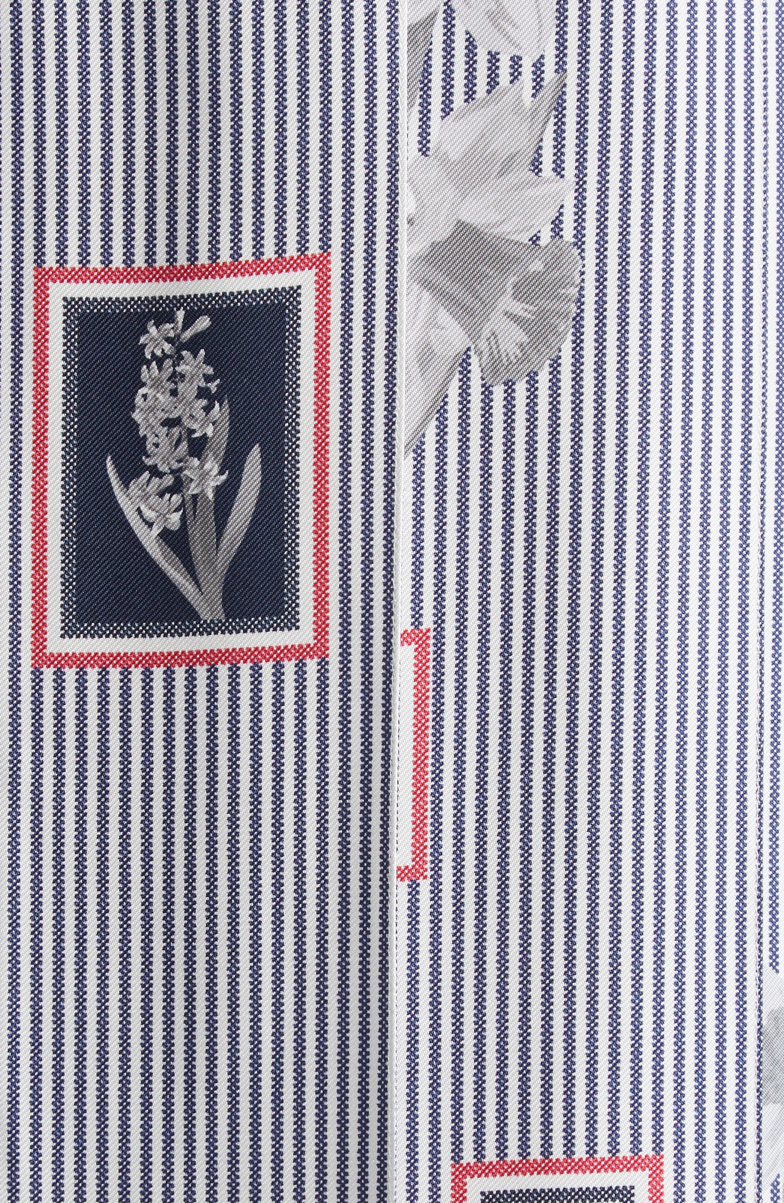 Thom Browne Classic Framed Floral Pleated Silk Skirt in Navy at Nordstrom - 7