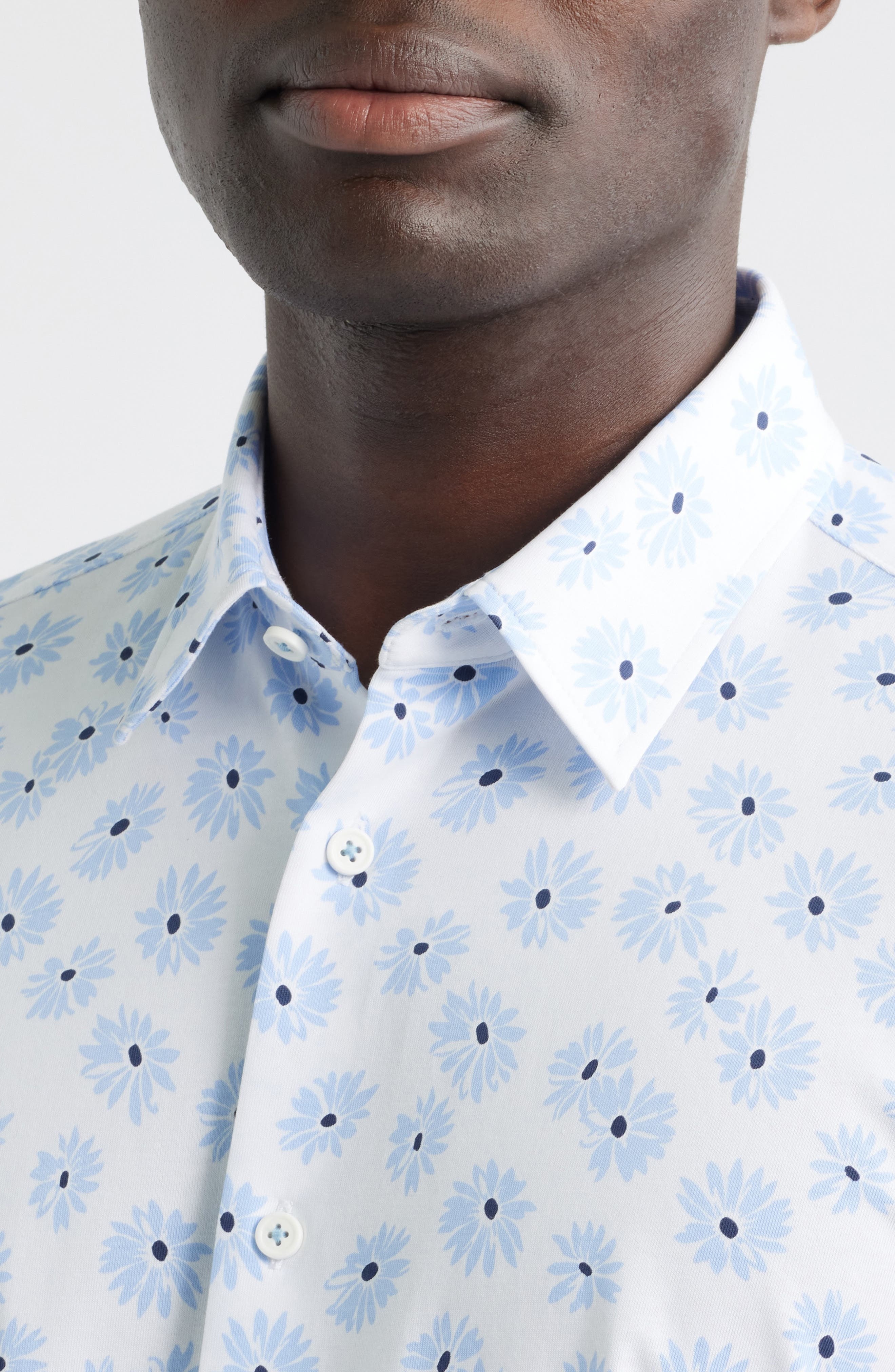 BOSS Roan Ken Floral Short Sleeve Button-Up Shirt in Light Blue at Nordstrom - 2