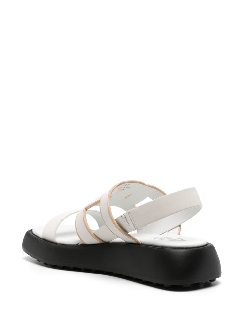 cut-out leather sandals - 3