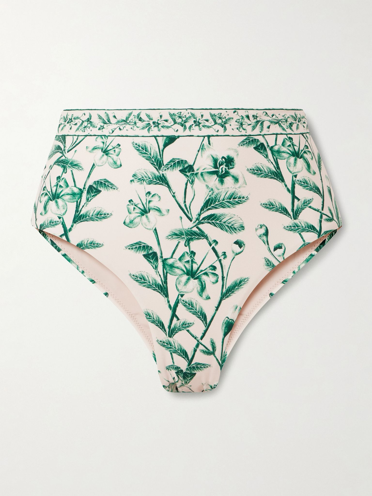 Magenta Ceiba floral-print recycled bikini briefs Sage green - 1