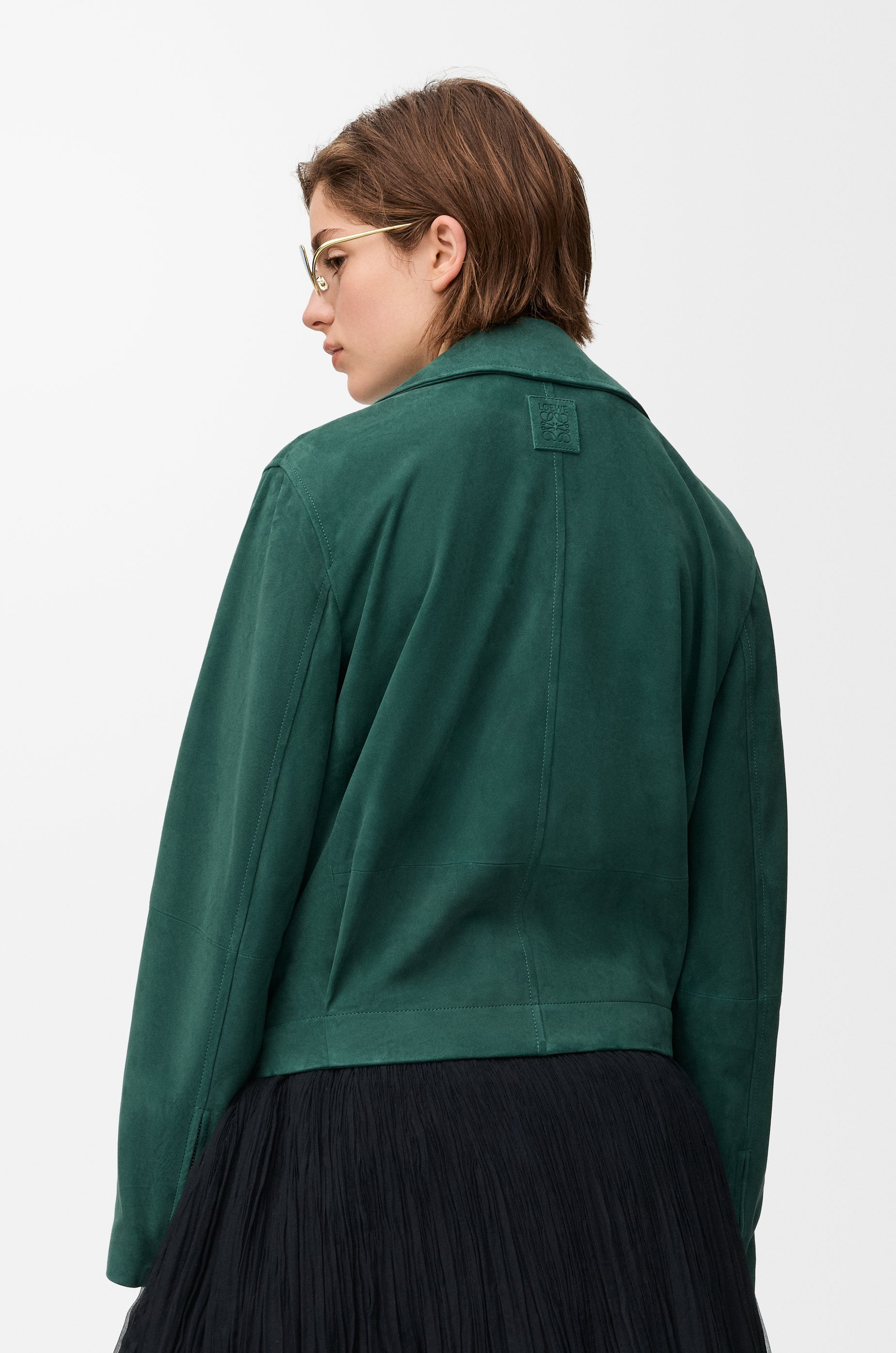 Belted jacket in suede goatskin - 4