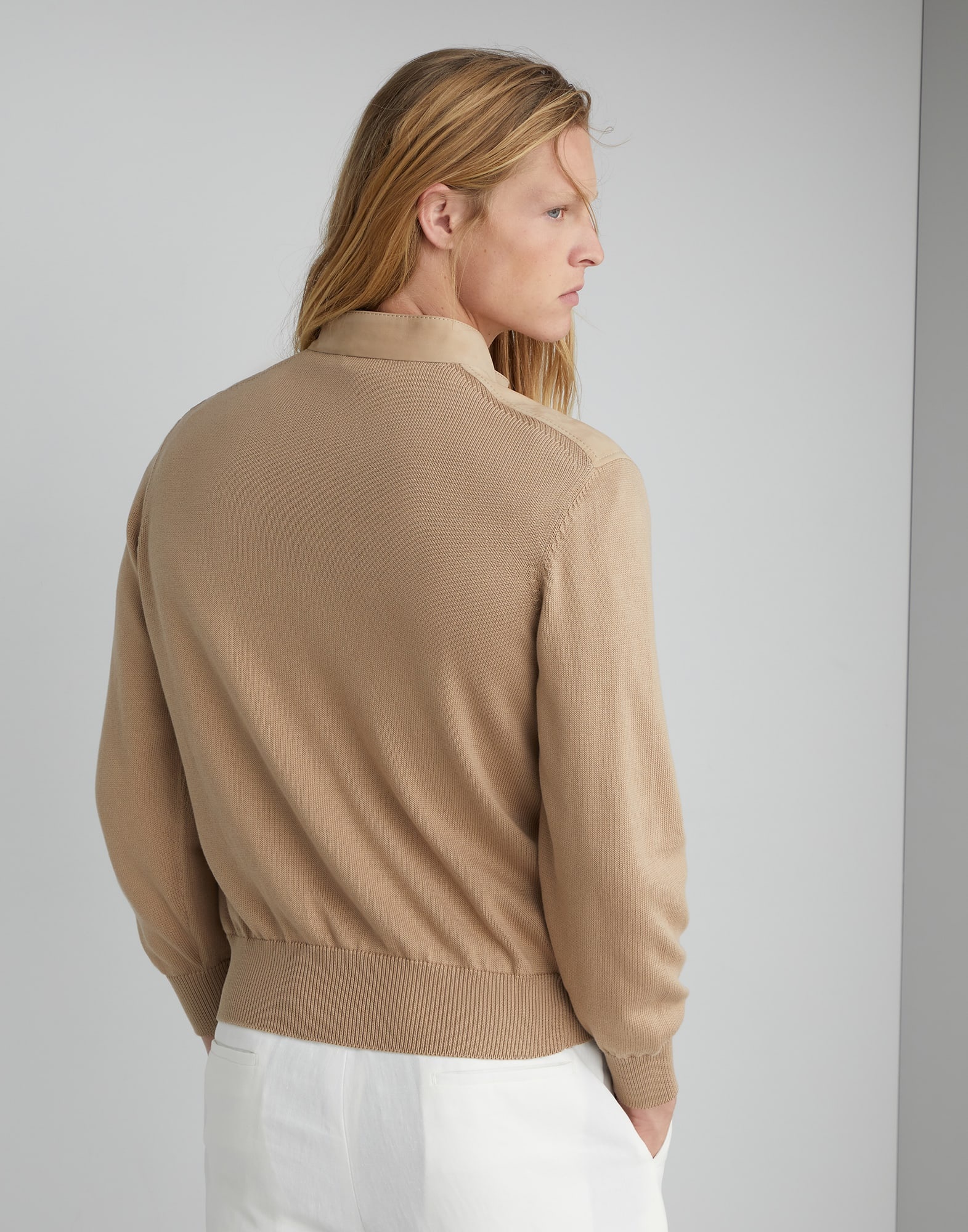 Nubuck and cotton knit pilot jacket - 2