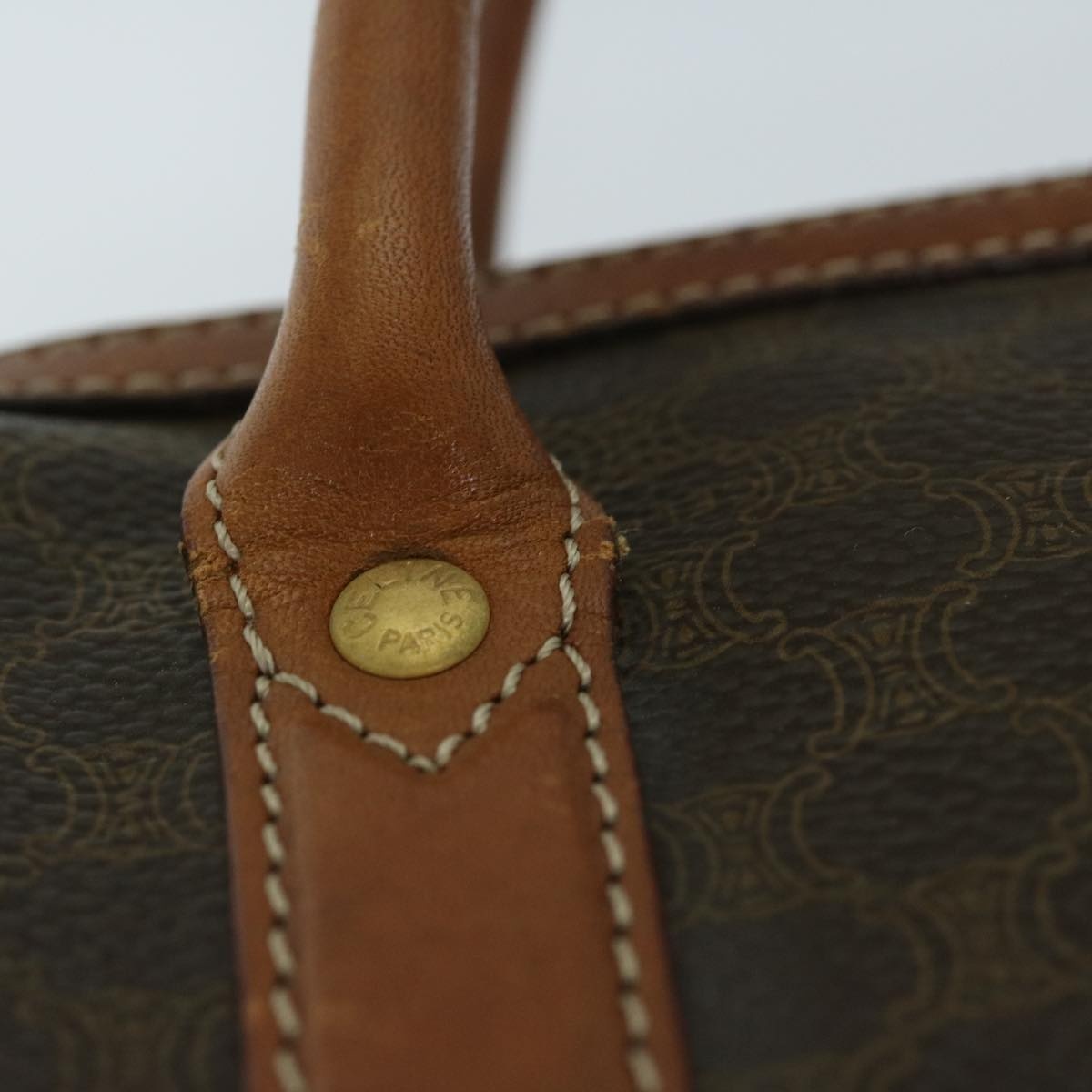 CELINE Macadam Canvas Hand Bag Pvc Brown - 9