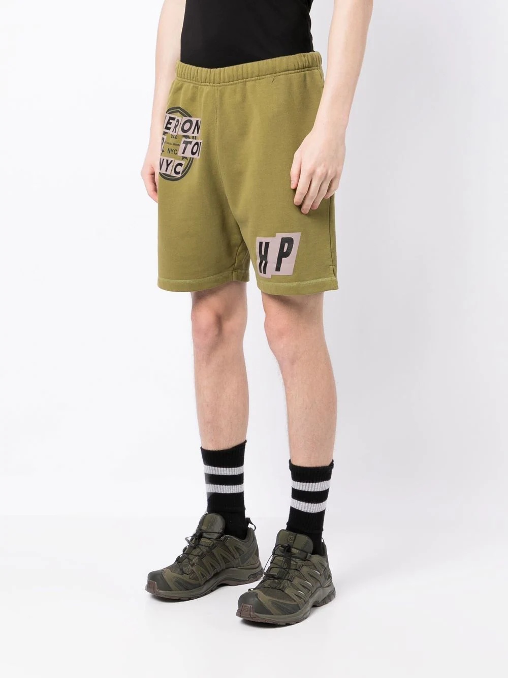 logo-print track shorts - 3