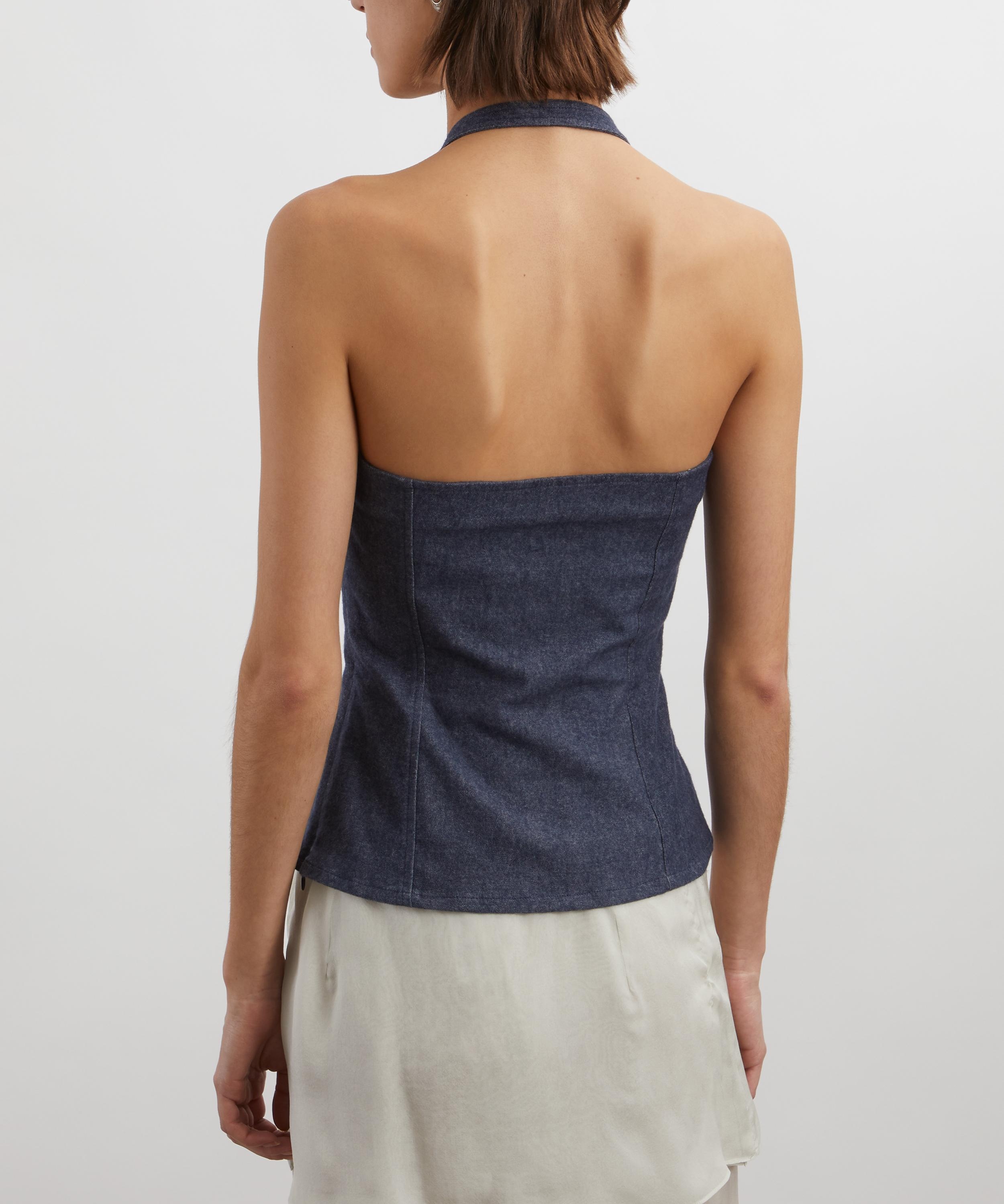 Galiena Denim Effect Halter Top - 4