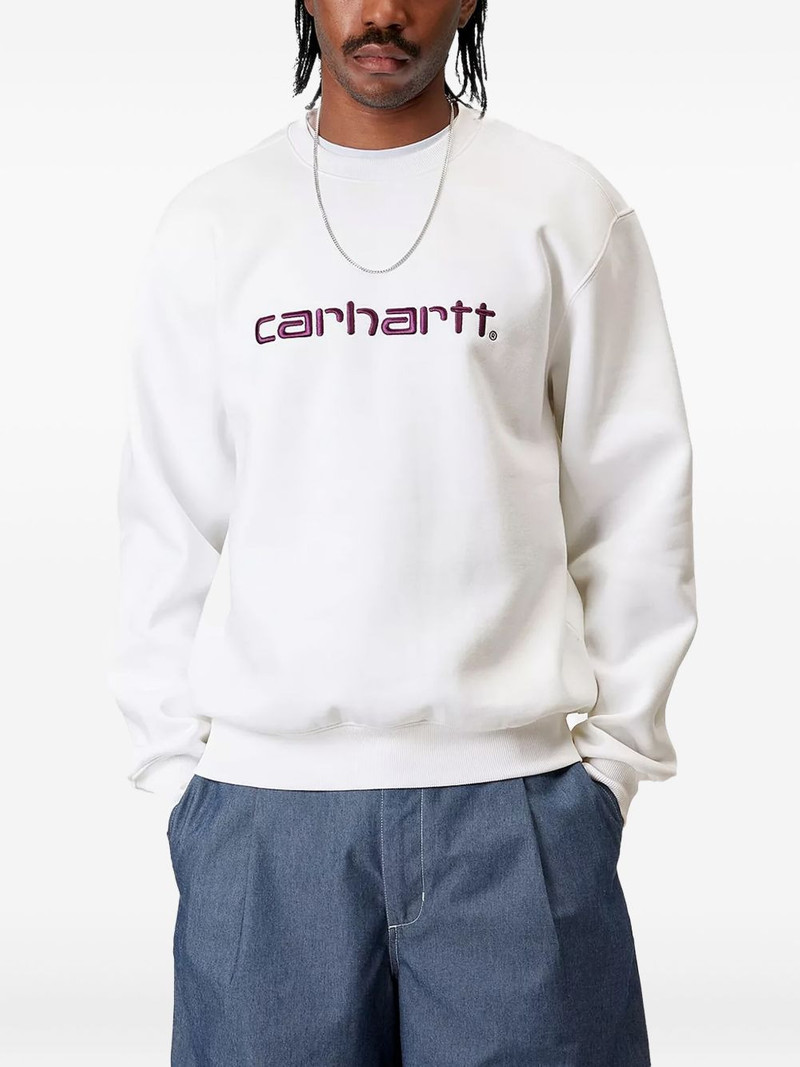 Carhartt logo-detail crew-neck sweatshirt outlook