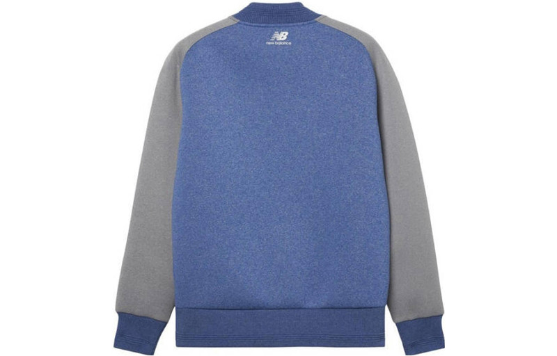 New Balance New Balance Stand Collar Woven Baseball Jacket 'Blue Grey' AMJ61606-BNH outlook