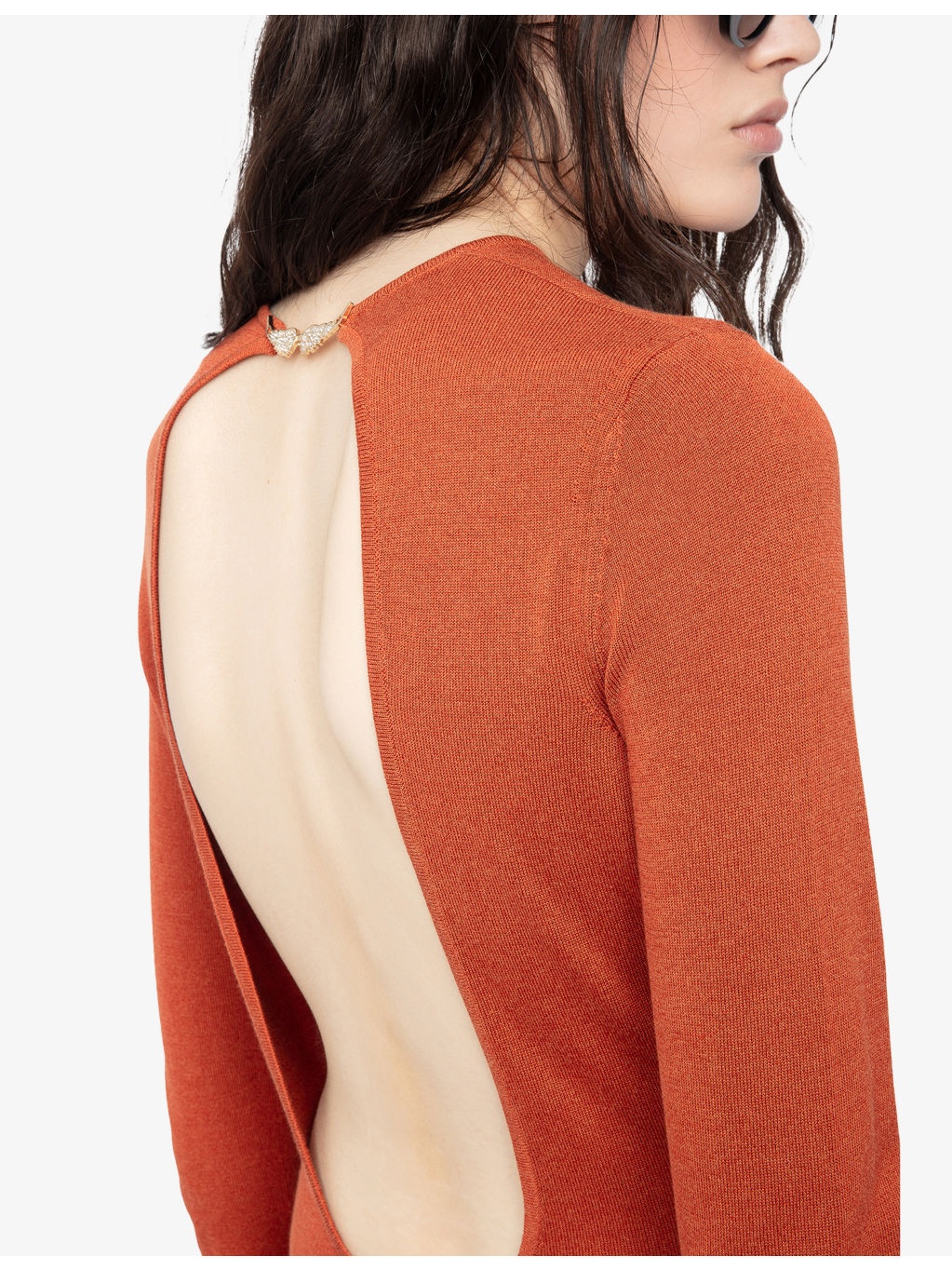Sarra Wing-Embellished Long-Sleeve Cotton-Blend Maxi Dress - 6