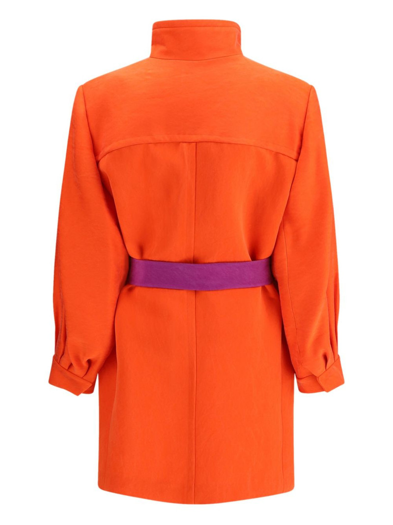 SAINT LAURENT belted puff sleeve coat outlook