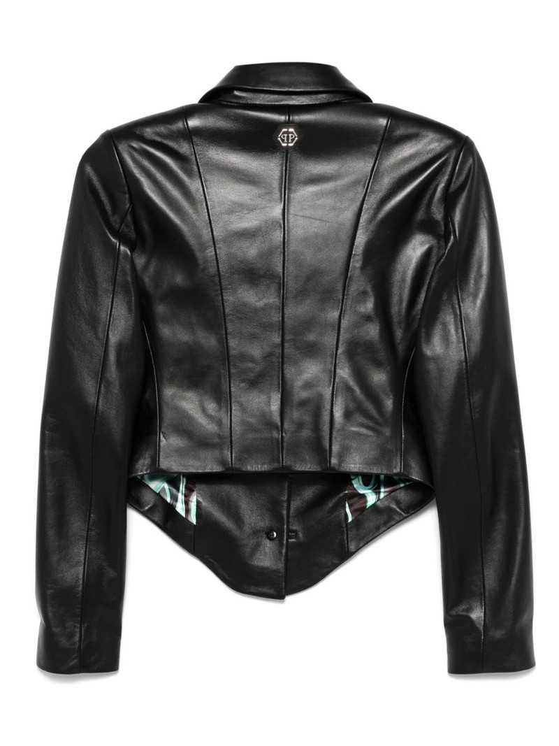 PHILIPP PLEIN leather blazer outlook