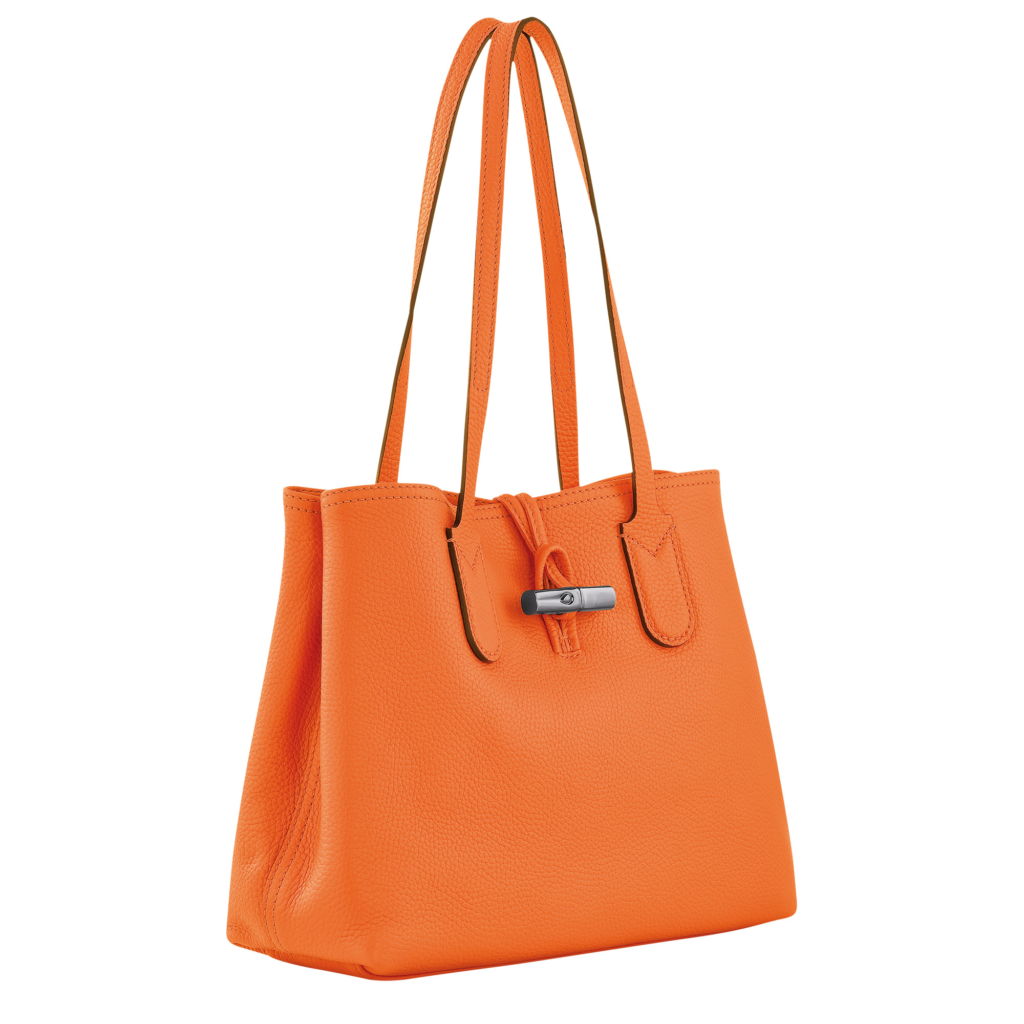 Roseau Essential M Tote bag Orange - Leather - 3