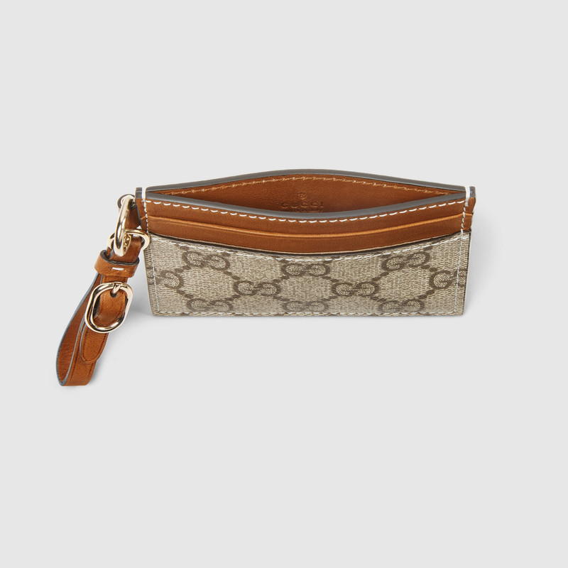 GUCCI GG Emblem card case with strap outlook