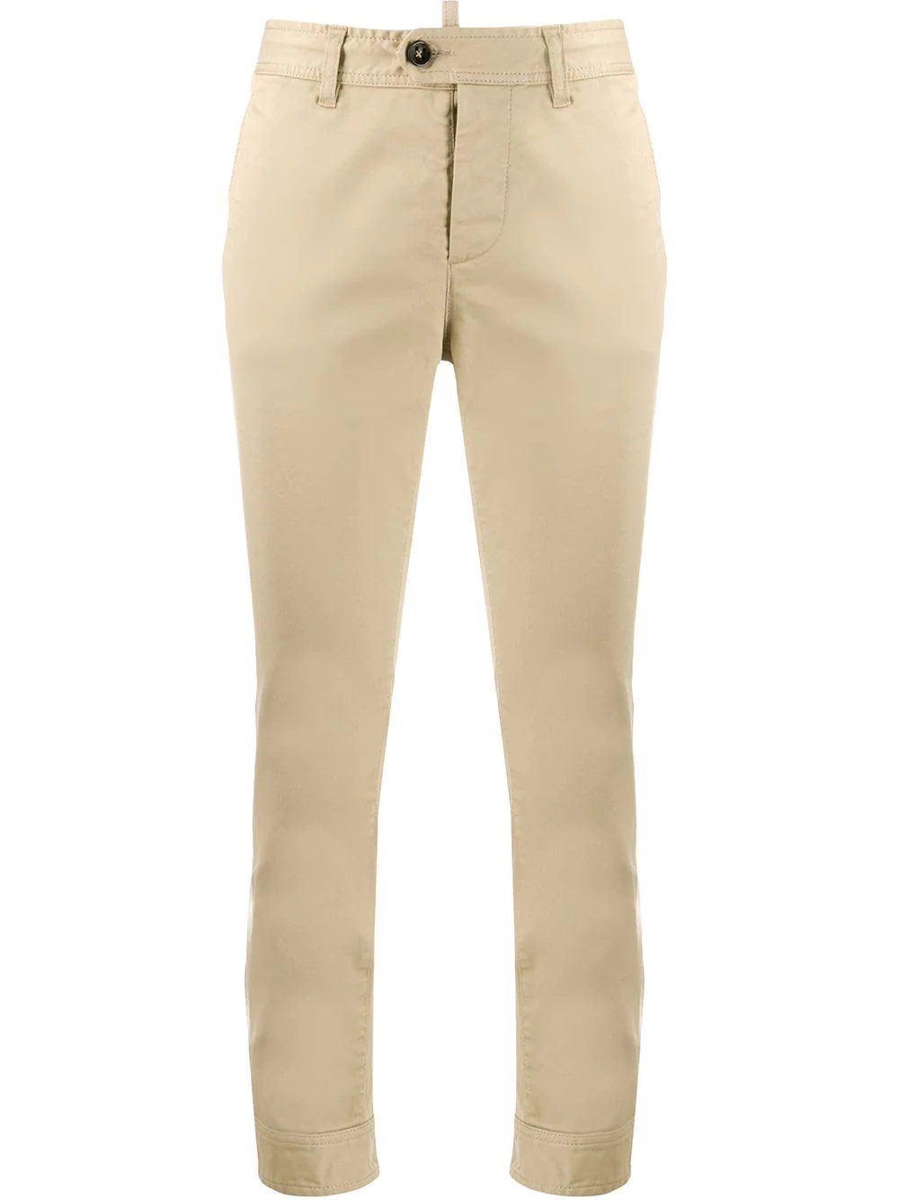 buttoned waist cropped trousers - 1