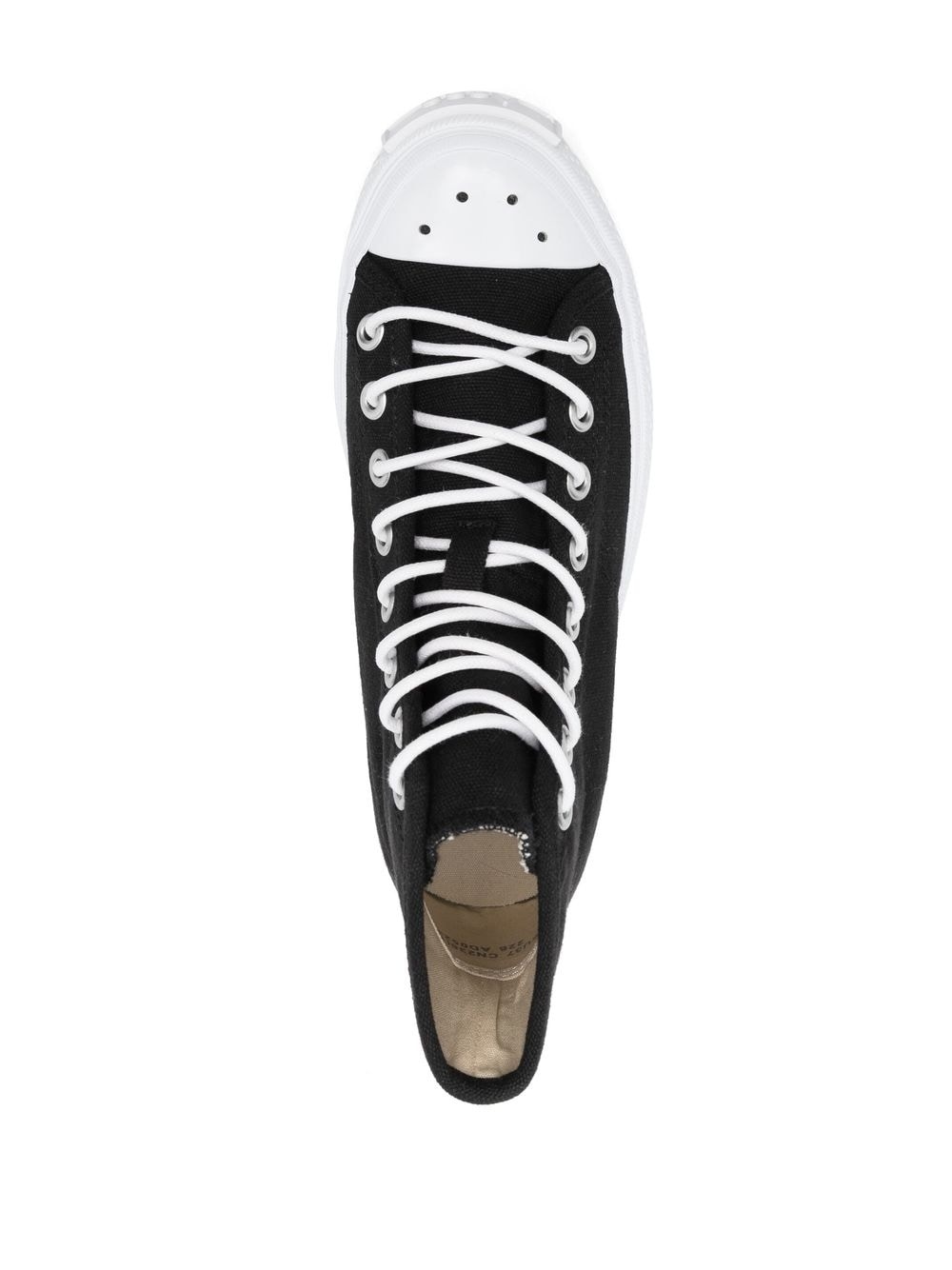 contrasting toe-cap lace-up sneakers - 4