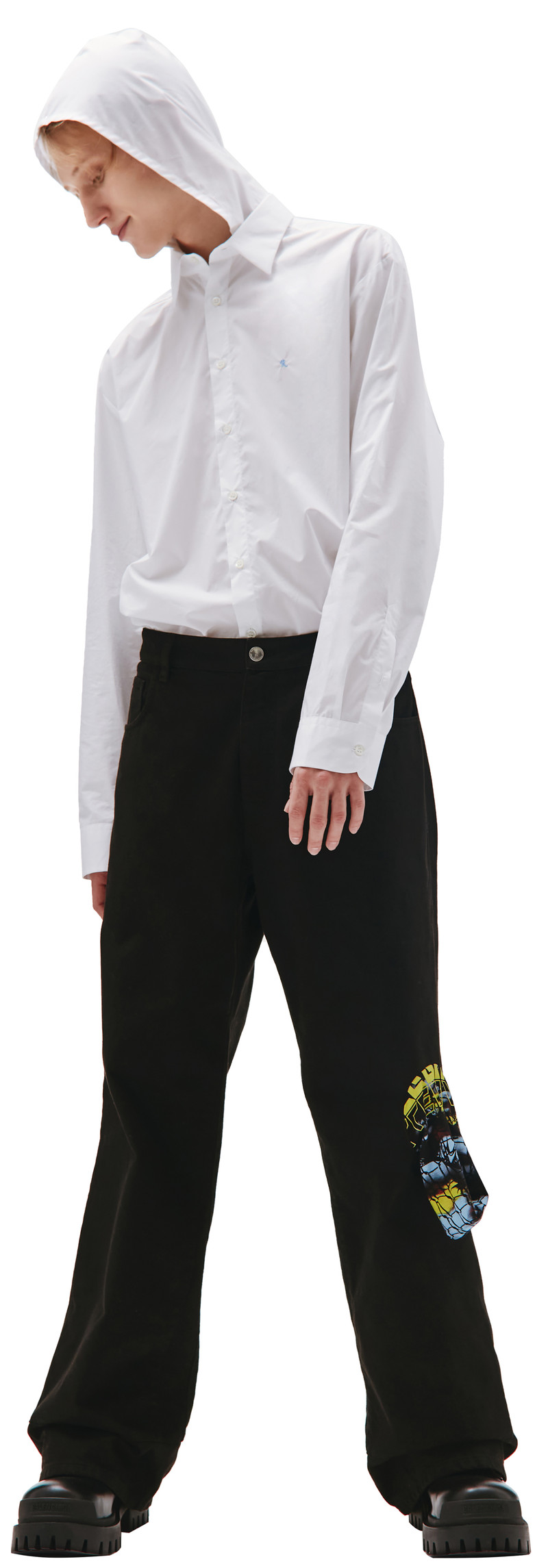 BLACK GRAPHIC PRINT JEANS 1