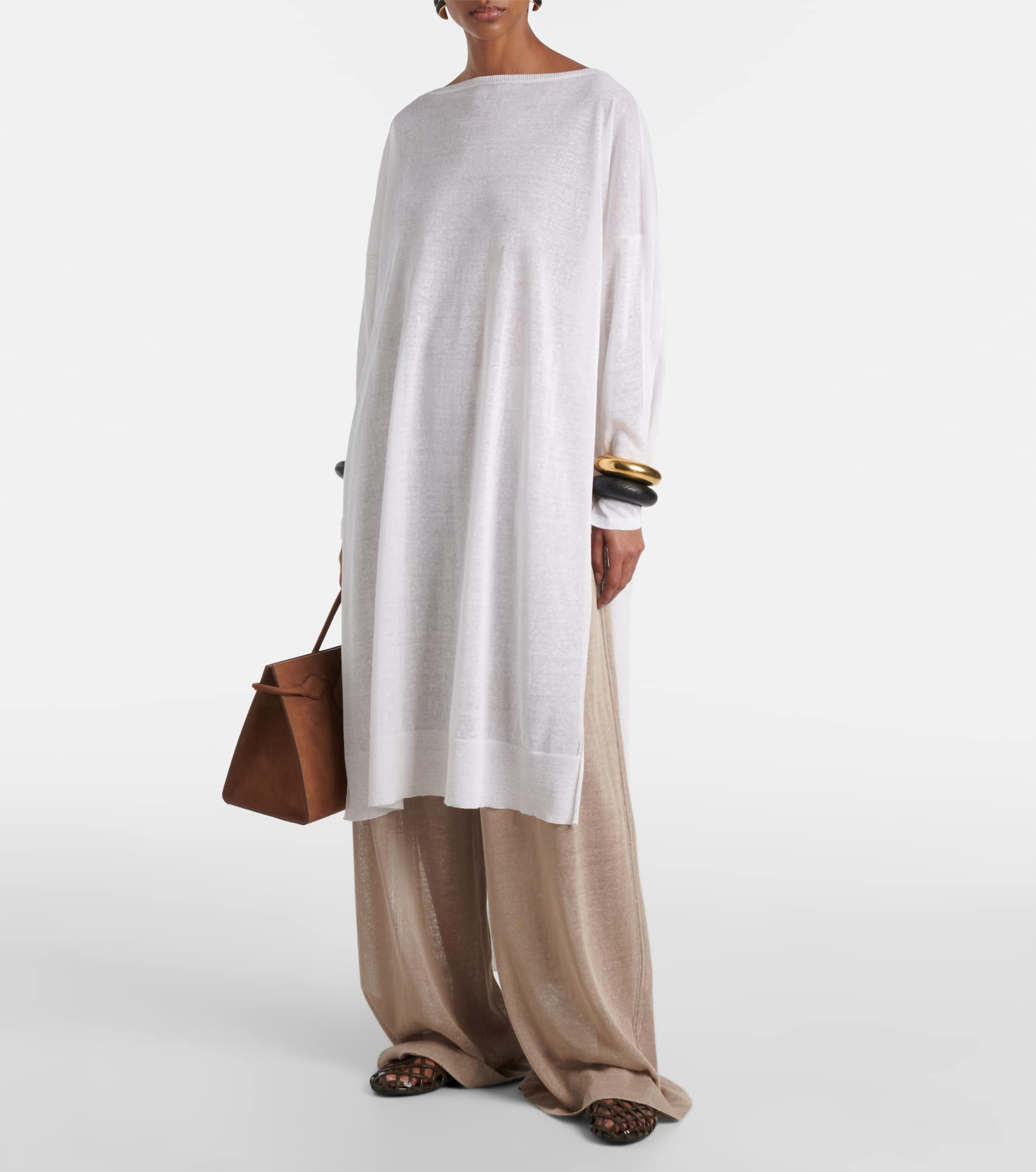Linen and silk wide-leg pants - 2