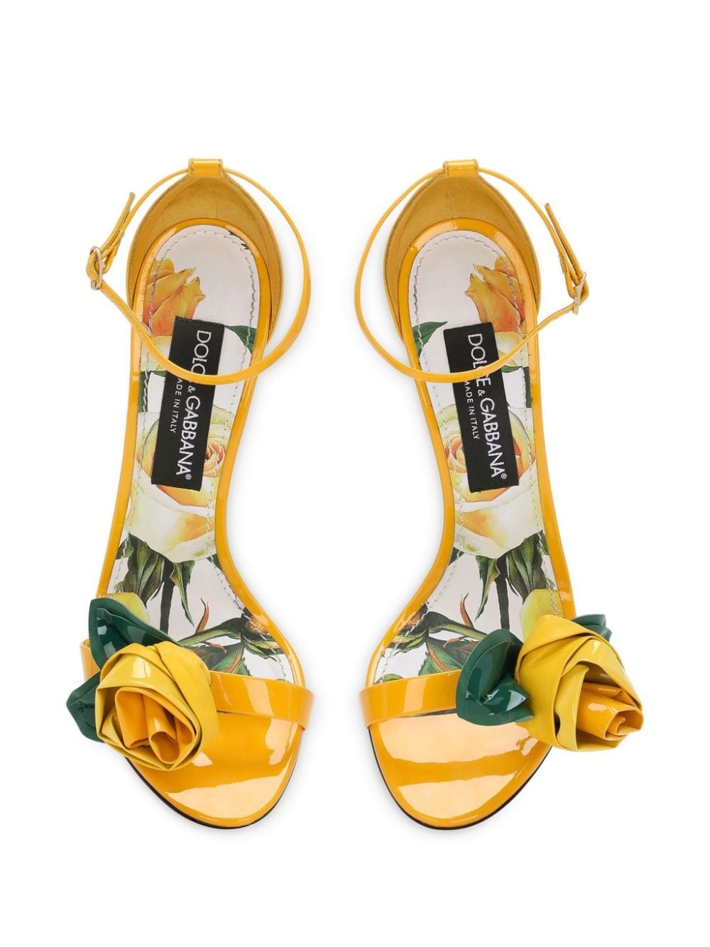 floral-appliquÃ© leather sandals - 4